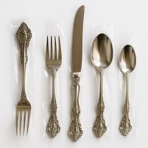 Oneida Michelangelo Stainless 5-Piece Setting Knife Fork Spoon Ornate Baroque